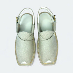 Kaptan Medicated Chappal (White) Fabric Texture