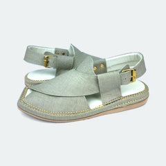 Kaptan Medicated Chappal (White) Fabric Texture