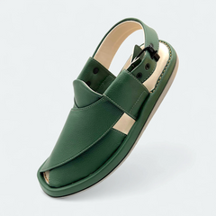 Round GoGo Peshawari Chappal (Green)