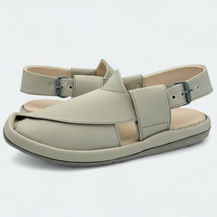 Round GoGo Peshawari Chappal (Whitish Grey)