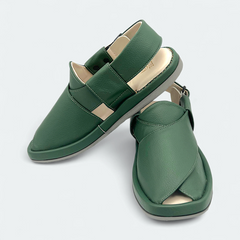 Round GoGo Peshawari Chappal (Green)