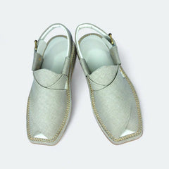 Kaptan Medicated Chappal (White) Fabric Texture