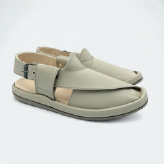 Round GoGo Peshawari Chappal (Whitish Grey)
