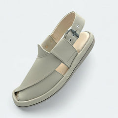 Round GoGo Peshawari Chappal (Whitish Grey)