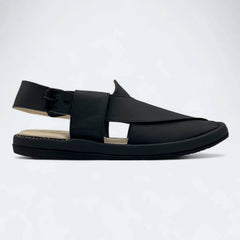 Round GoGo Peshawari Chappal (Black)